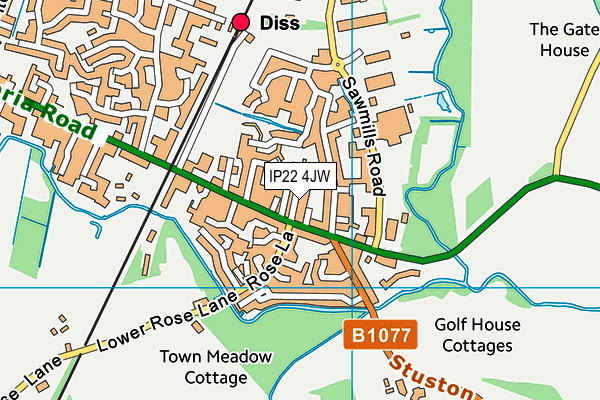 IP22 4JW map - OS VectorMap District (Ordnance Survey)