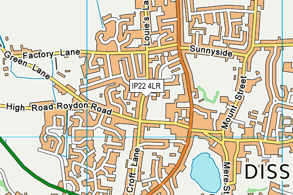 IP22 4LR map - OS VectorMap District (Ordnance Survey)