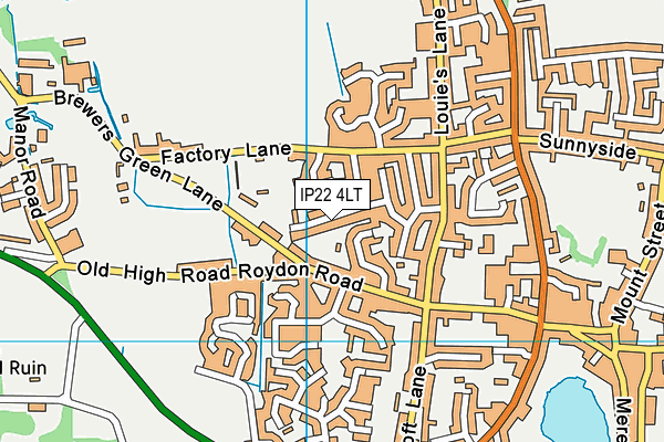 IP22 4LT map - OS VectorMap District (Ordnance Survey)