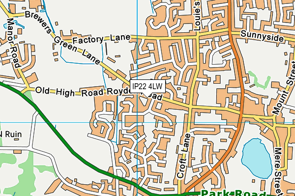 IP22 4LW map - OS VectorMap District (Ordnance Survey)