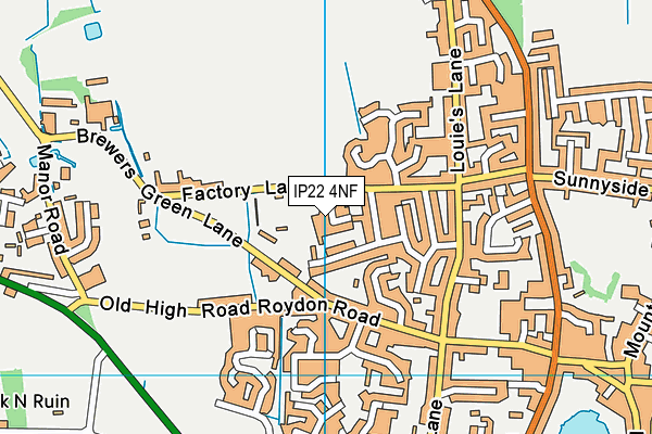 IP22 4NF map - OS VectorMap District (Ordnance Survey)
