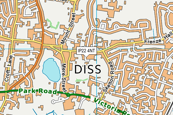 Diss Church of England Junior Academy map (IP22 4NT) - OS VectorMap District (Ordnance Survey)