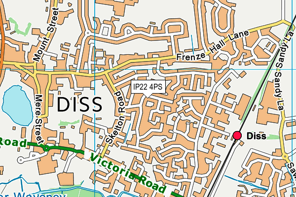 IP22 4PS map - OS VectorMap District (Ordnance Survey)