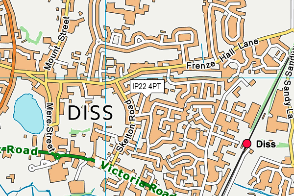 IP22 4PT map - OS VectorMap District (Ordnance Survey)