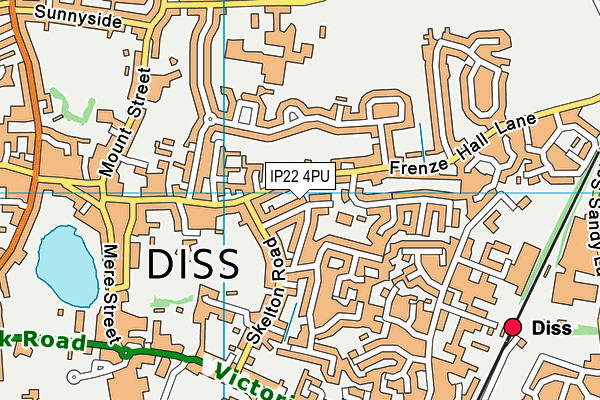 Diss Infant Academy and Nursery map (IP22 4PU) - OS VectorMap District (Ordnance Survey)