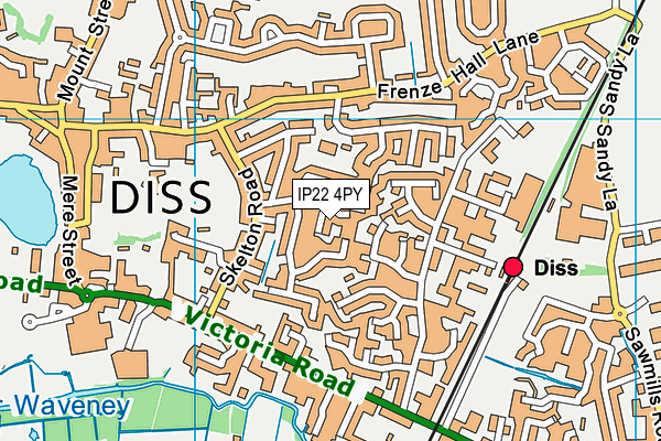 IP22 4PY map - OS VectorMap District (Ordnance Survey)