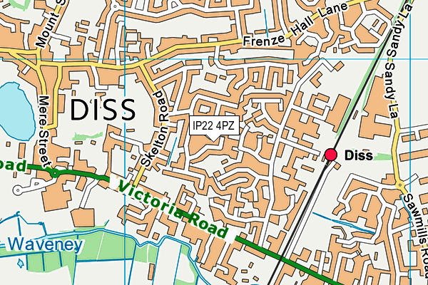 IP22 4PZ map - OS VectorMap District (Ordnance Survey)