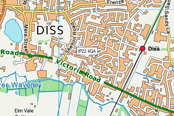 IP22 4QA map - OS VectorMap District (Ordnance Survey)