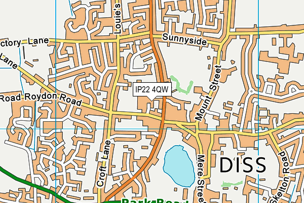 IP22 4QW map - OS VectorMap District (Ordnance Survey)
