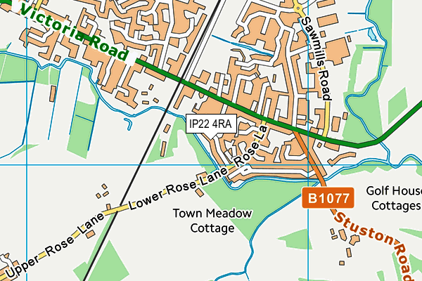 IP22 4RA map - OS VectorMap District (Ordnance Survey)