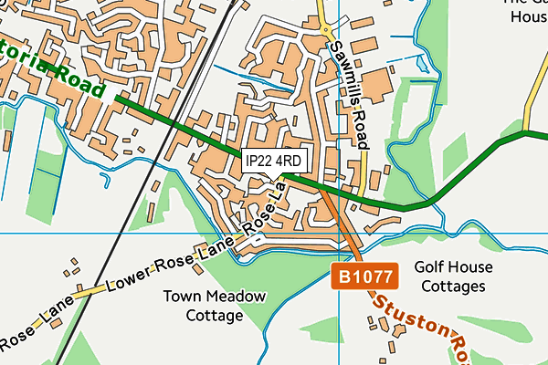 IP22 4RD map - OS VectorMap District (Ordnance Survey)