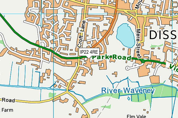 IP22 4RE map - OS VectorMap District (Ordnance Survey)