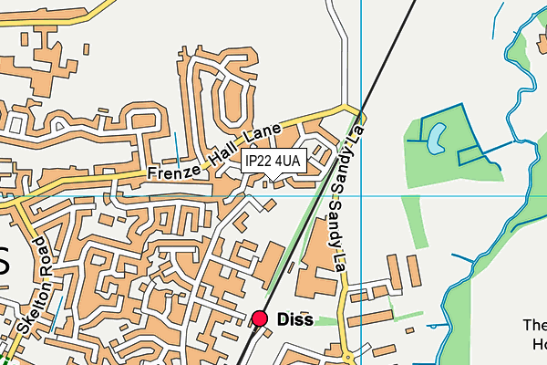 IP22 4UA map - OS VectorMap District (Ordnance Survey)