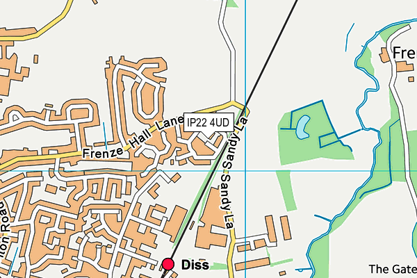 IP22 4UD map - OS VectorMap District (Ordnance Survey)