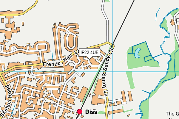 IP22 4UE map - OS VectorMap District (Ordnance Survey)