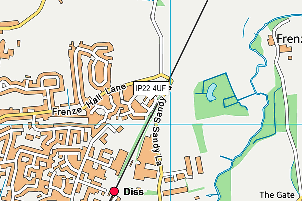IP22 4UF map - OS VectorMap District (Ordnance Survey)