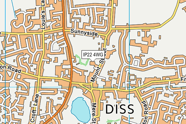 IP22 4WG map - OS VectorMap District (Ordnance Survey)