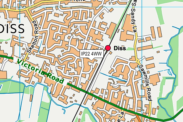IP22 4WW map - OS VectorMap District (Ordnance Survey)
