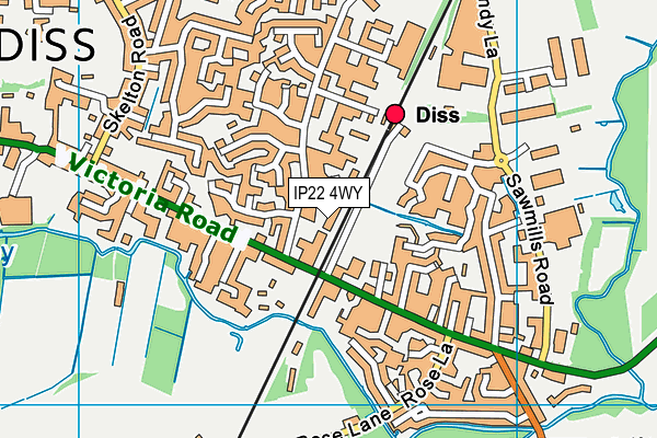 IP22 4WY map - OS VectorMap District (Ordnance Survey)