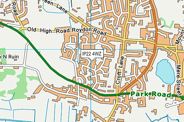 IP22 4WZ map - OS VectorMap District (Ordnance Survey)