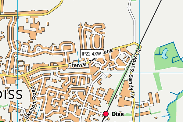 IP22 4XW map - OS VectorMap District (Ordnance Survey)