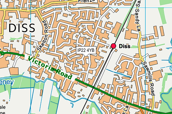 IP22 4YB map - OS VectorMap District (Ordnance Survey)
