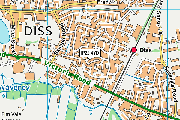IP22 4YD map - OS VectorMap District (Ordnance Survey)