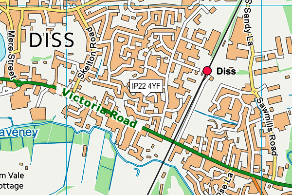 IP22 4YF map - OS VectorMap District (Ordnance Survey)