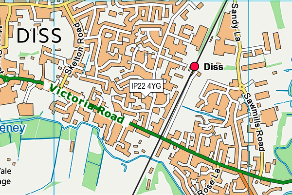 IP22 4YG map - OS VectorMap District (Ordnance Survey)
