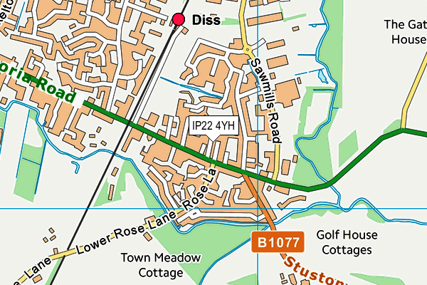 IP22 4YH map - OS VectorMap District (Ordnance Survey)