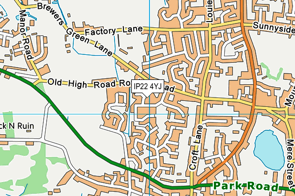 IP22 4YJ map - OS VectorMap District (Ordnance Survey)