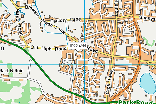 IP22 4YN map - OS VectorMap District (Ordnance Survey)