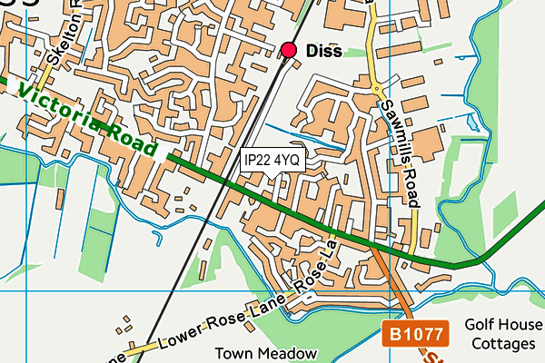 IP22 4YQ map - OS VectorMap District (Ordnance Survey)