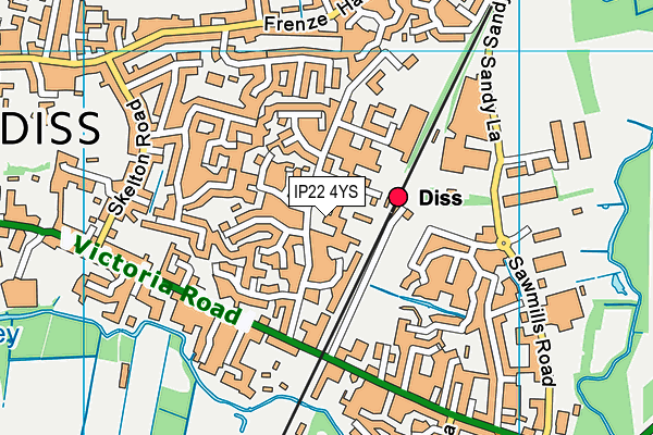 IP22 4YS map - OS VectorMap District (Ordnance Survey)