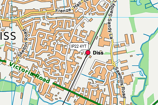 IP22 4YT map - OS VectorMap District (Ordnance Survey)