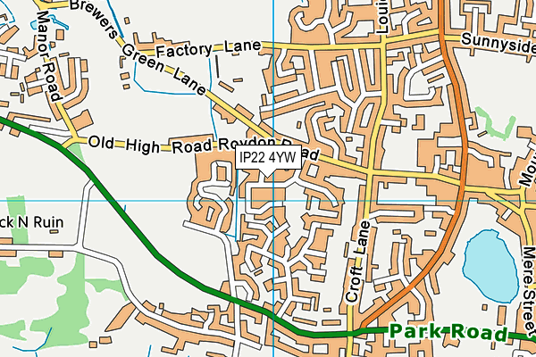 IP22 4YW map - OS VectorMap District (Ordnance Survey)