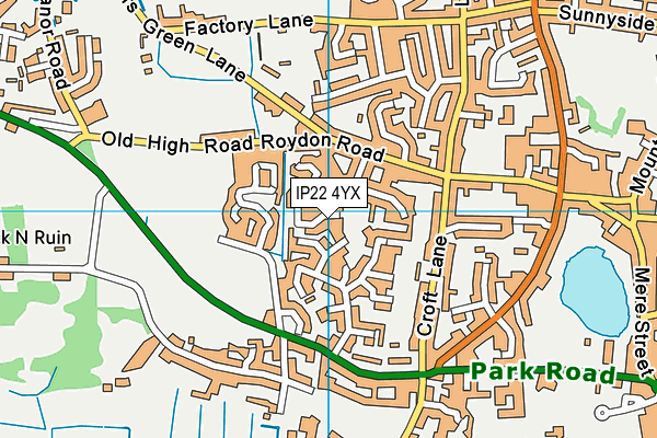 IP22 4YX map - OS VectorMap District (Ordnance Survey)
