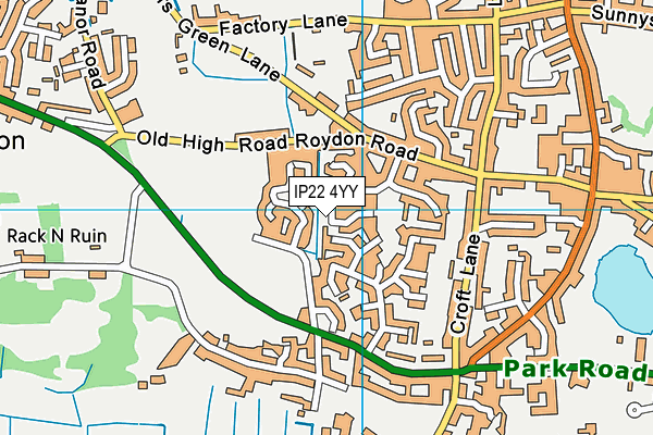 IP22 4YY map - OS VectorMap District (Ordnance Survey)