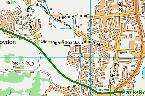 IP22 5BA map - OS VectorMap District (Ordnance Survey)