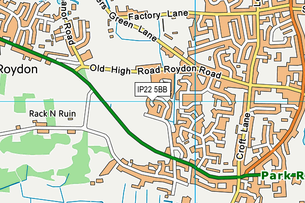 IP22 5BB map - OS VectorMap District (Ordnance Survey)