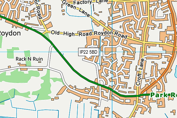 IP22 5BD map - OS VectorMap District (Ordnance Survey)