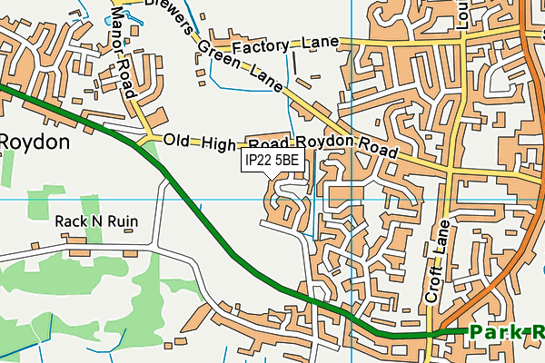 IP22 5BE map - OS VectorMap District (Ordnance Survey)