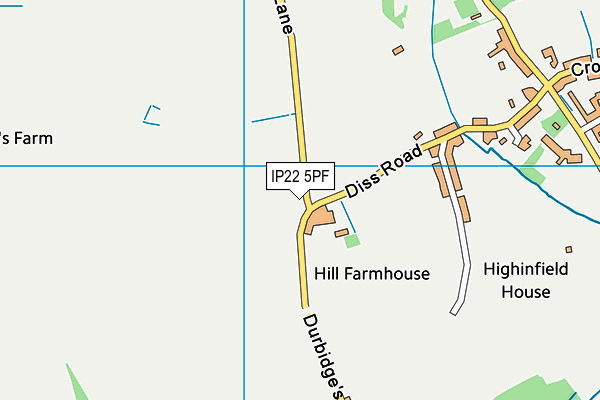 IP22 5PF map - OS VectorMap District (Ordnance Survey)