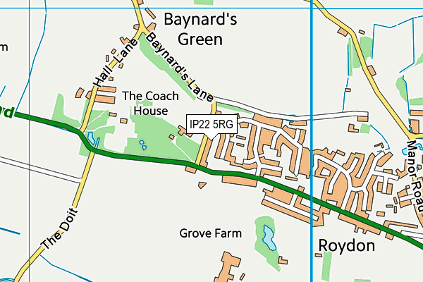 Diss Rugby Football Club map (IP22 5RG) - OS VectorMap District (Ordnance Survey)