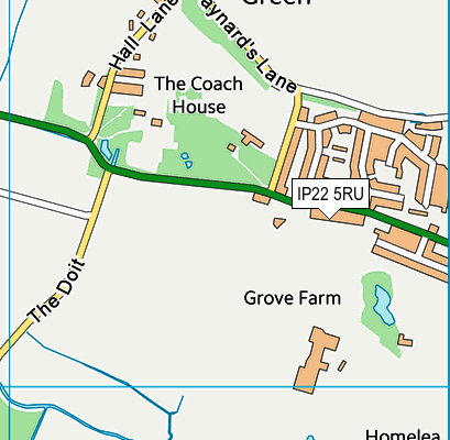 IP22 5RU map - OS VectorMap District (Ordnance Survey)