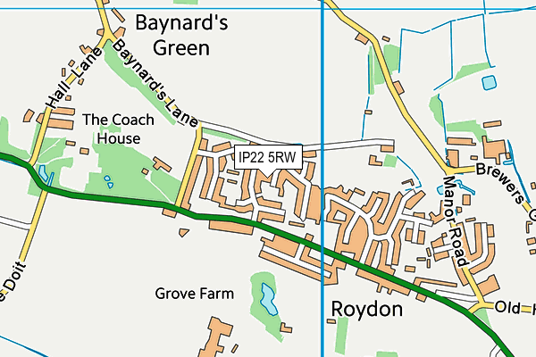 IP22 5RW map - OS VectorMap District (Ordnance Survey)