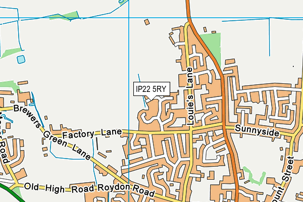 IP22 5RY map - OS VectorMap District (Ordnance Survey)