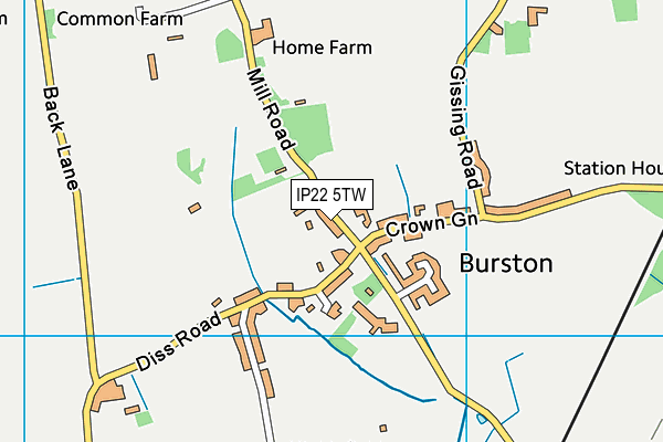 IP22 5TW map - OS VectorMap District (Ordnance Survey)