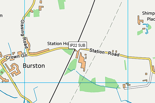 IP22 5UB map - OS VectorMap District (Ordnance Survey)