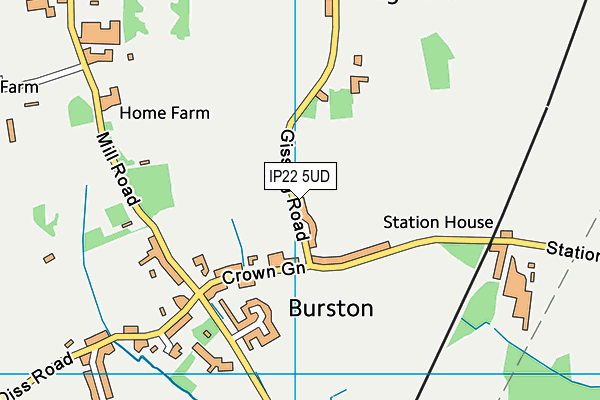 IP22 5UD map - OS VectorMap District (Ordnance Survey)